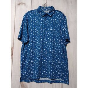 1776 Shirt Men's Medium Blue‎ White Golf Polo Grill BBQ